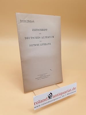 Image du vendeur pour Zeitschrift fr Deutsches Altertum und Deutsche Litteratur ; Sonder-Abdruck Friedrich Ranke mis en vente par Roland Antiquariat UG haftungsbeschrnkt