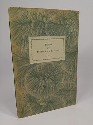 Bild des Verkufers fr Schriften der Theodor-Storm-Gesellschaft Nr. 1. zum Verkauf von ANTIQUARIAT Franke BRUDDENBOOKS