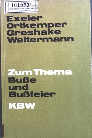 Bild des Verkufers fr Zum Thema Bue und Bufeier. zum Verkauf von books4less (Versandantiquariat Petra Gros GmbH & Co. KG)