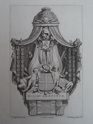 Bentinck. Wappenkupfer von R. Vinkeles nach A. Ziesenis bei J. Allart von 1782. 13 x 8,5 cm. Unte...