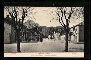 Ansichtskarte Cetinje / Cettigne, Katunska-Strasse mit Bäumen