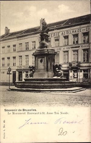 Ansichtskarte / Postkarte Bruxelles Brüssel, Le Monument Hauwaert a St. Josse Ten Noode