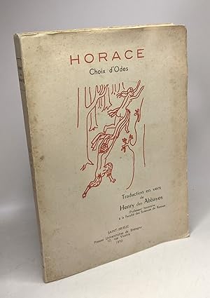 Imagen del vendedor de Horace - choix d'Odes - traduction en vers de Henry des Abbayes a la venta por crealivres