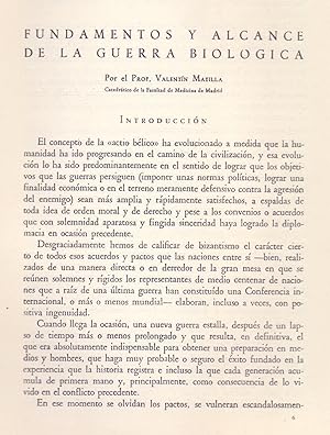 Image du vendeur pour FUNDAMENTOS Y ALCANCE DE LA GUERRA BIOLOGICA (EXTRAIDO ORIGINAL DEL AO 1953, TEXTO INTEGRO) mis en vente par Libreria 7 Soles