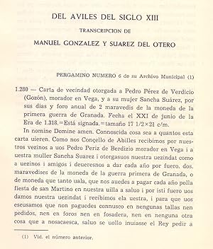 Bild des Verkufers fr DEL AVILES DEL SIGLO XIII (ASTURIAS) (EXTRAIDO ORIGINAL DEL AO 1958, ESTUDIO COMPLETO TEXTO INTEGRO) zum Verkauf von Libreria 7 Soles
