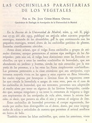 Seller image for LAS COCHINILLAS PARASITARIAS DE LOS VEGETALES (EXTRAIDO ORIGINAL DEL AO 1954, ESTUDIO COMPLETO TEXTO INTEGRO for sale by Libreria 7 Soles