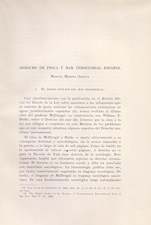 Imagen del vendedor de DERECHO DE PESCA Y MAR TERRITORIAL ESPAOL (EXTRAIDO ORIGINAL DEL AO 1963, TEXTO INTEGRO) a la venta por Libreria 7 Soles