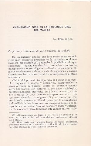 Imagen del vendedor de CHAMANISMO FOSIL EN LA NARRACION ORAL DEL MAGREB (EXTRAIDO ORIGINAL DEL AO 1974, ESTUDIO COMPLETO TEXTO INTEGRO) a la venta por Libreria 7 Soles