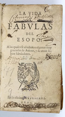 Imagen del vendedor de La vida y fabulas del Esopo: a las quales se anadieron algunas muy graciones de Avieno, y de otros fabios fabuladores. a la venta por Antiquariat INLIBRIS Gilhofer Nfg. GmbH