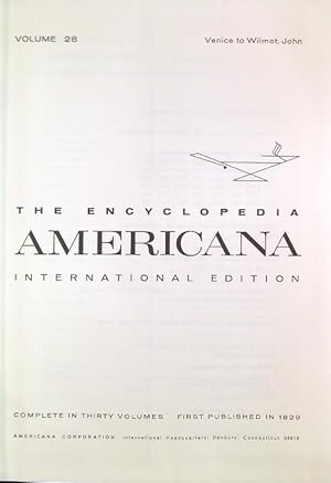 Bild des Verkufers fr Encyclopedia Americana 28 Venice to Wilmot, John zum Verkauf von Librodifaccia