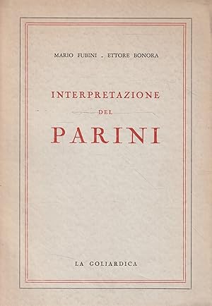 Immagine del venditore per Interpretazione del Parini venduto da Messinissa libri