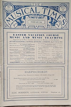 Seller image for The Musical Times And Singing-Class Circular February 1944 for sale by Shore Books
