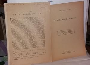 Seller image for Le droit divin a Byzance - Seorseum impressum ex commentariis Societatis Philologae Polonarumm E o s vol XLII 1947 fasc 1 for sale by Librairie Albert-Etienne