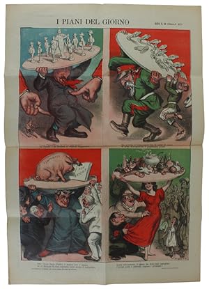 LA RANA - Giornale Umoristico con caricature e disegni a colori. Anno XL/1904 n. 43: I PIANI DEL ...