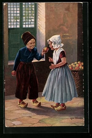 Bild des Verkufers fr Knstler-Ansichtskarte Degi Nr. Holl. Kinder, Kurt Wasser, lgemlde-Imitations-AK zum Verkauf von Bartko-Reher