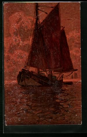 Bild des Verkufers fr Knstler-Ansichtskarte Degi Nr. 381: Meeresleuchten von Paul Schreckhase, lgemlde-Imitations-AK zum Verkauf von Bartko-Reher