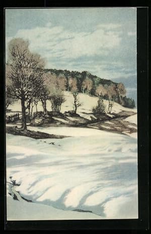 Bild des Verkufers fr Knstler-Ansichtskarte Friedrich Iwan: Schneeschmelze im Riesengebirge zum Verkauf von Bartko-Reher