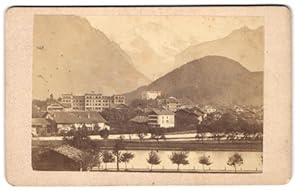 Seller image for Fotografie H. Fischer, Luzern, Ansicht Interlaken, Blick auf die Stadt mit dem Grand Hotel for sale by Bartko-Reher