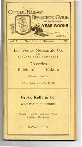 Imagen del vendedor de Official Railway Reference Guide of North America, Year Books; New Mexico Division, Vol. 4, 1927 [Cover Title] a la venta por G.F. Wilkinson Books, member IOBA
