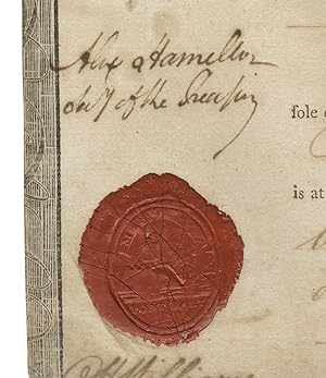 Alexander Hamilton Signed Registration for Schooner Robert of Baltimore