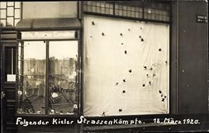 Foto Ansichtskarte / Postkarte Kiel in Schleswig Holstein, Folgen der Kieler Straßenkämpfe 1920, ...