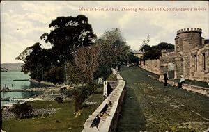 Bild des Verkufers fr Ansichtskarte / Postkarte Port Arthur Australien, Arsenal and Commandant's House zum Verkauf von akpool GmbH