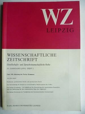 Wissenschaftliche Zeitschrift. Gesellschafts- und Sprachwissenschaftliche Reihe. Thema Zum 100. J...