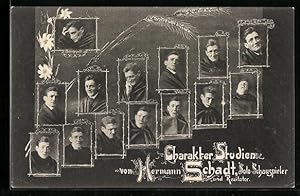 Seller image for Ansichtskarte Schauspieler Hermann Schadt, Charakter Studien for sale by Bartko-Reher