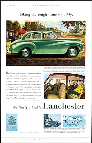 Seller image for 1952 Vintage Advertising LANCHESTER MOTOR COMPANY Car (AD10-223) for sale by Antique Paper Company