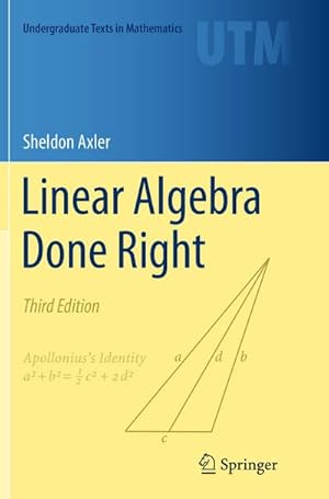 Bild des Verkufers fr Linear Algebra Done Right zum Verkauf von BuchWeltWeit Ludwig Meier e.K.