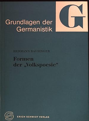 Bild des Verkufers fr Formen der "Volkspoesie". Grundlagen der Germanistik ; 6 zum Verkauf von books4less (Versandantiquariat Petra Gros GmbH & Co. KG)