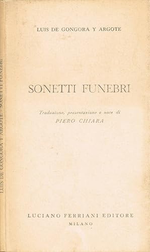 Bild des Verkufers fr Sonetti funebri zum Verkauf von Biblioteca di Babele