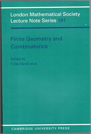 Imagen del vendedor de Finite Geometry and Combinatorics. [= London Mathematical Society Lecture Note Series 191]. a la venta por Antiquariat Fluck
