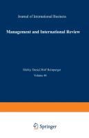 Seller image for Management and International Review for sale by moluna