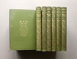 Imagen del vendedor de Bleak House; The Personal History of David Copperfield; The Life and Adventures of Nicholas Nickleby; Hard Times, Hunted Down, Holiday Romance and George Silverrman's Explanation; The Old Curiosity Shop; The Posthumous Papers of The Pickwick Club; Barnaby Rudge, A Tale of the Riots of 'Eighty; Christmas Stories from "Household Words" & "All the Year Round"; Great Expectations; A Tale of Two Cities and A Child's History of England; Christmas Books (A Christmas Carol, The Chimes, The Cricket on the Hearth, The Battle of Life, The Haunted Man); Sketches by Boz Illustrative of Every-day Life & Every-day People; The Adventures of Oliver Twist; Our Mutual Friend and Dealings with The Firm of Dombey and Son. a la venta por Bluebird Books