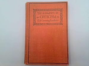Seller image for The Rudiments of Criticism for sale by Goldstone Rare Books