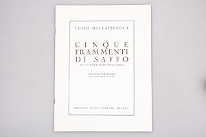 CINQUE FRAMMENTI DI SAFFO. Partitura d orchestra