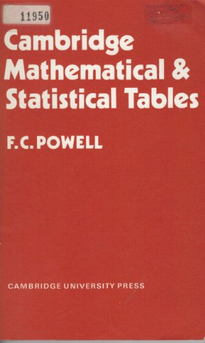 Seller image for Cambridge Mathematical and Statistical Tables for sale by WeBuyBooks