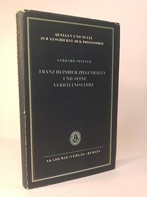 Bild des Verkufers fr Franz Heinrich Ziegenhagen und seine Verhltnislehre., Ein Beitrag zur Geschichte des utopischen Sozialismus in Deutschland. Quellen und Texte zur Geschichte der Philosophie. zum Verkauf von ANTIQUARIAT Franke BRUDDENBOOKS