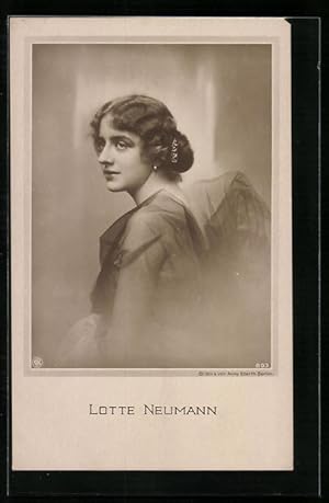 Ansichtskarte Schauspielerin Lotte Neumann mit hübscher Frisur und Blick zur Seite
