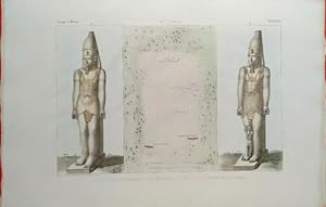 Voyage à Meroe Egypte ILE D'ARGO vue Colosses - Oasis - Engelmann Cailliaud 1820
