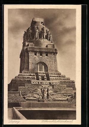 Ansichtskarte Leipzig, Völkerschlachtdenkmal, Gott mit uns