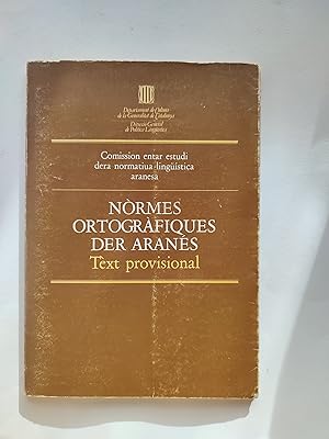 Seller image for Nrmes ortogrfiques der arans. Txt provisional. for sale by TURCLUB LLIBRES I OBRES