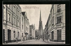 Ansichtskarte Köln-Lindenthal, Wittgensteinstrasse mit katholischer Kirche