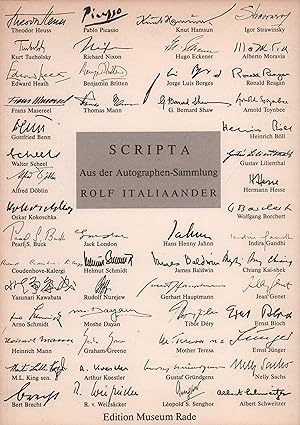 Seller image for Scripta. Aus der Autographen-Sammlung Rolf Italiaander. Auswahl u. Kommentar von Bernd M. Kraske. for sale by Antiquariat Reinhold Pabel