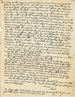 2-PAGE FRAGMENT OF A SIGNIFICANT AUTOGRAPH LETTER by WILLIAM EDWARD ZEUCH that brings to life the...