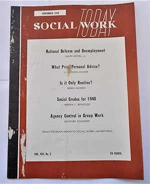 Image du vendeur pour Social Work Today (Volume Vol. VIII Number No. 2) (November 1940) (Magazine) mis en vente par Bloomsbury Books