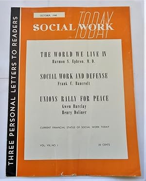Image du vendeur pour Social Work Today (Volume Vol. VIII Number No. 1) (October 1940) (Magazine) mis en vente par Bloomsbury Books