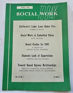 Image du vendeur pour Social Work Today (Volume Vol. VIII Number No. 7) (April 1941) (Magazine) mis en vente par Bloomsbury Books