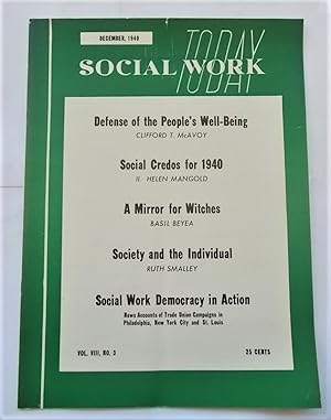 Image du vendeur pour Social Work Today (Volume Vol. VIII Number No. 3) (December 1940) (Magazine) mis en vente par Bloomsbury Books